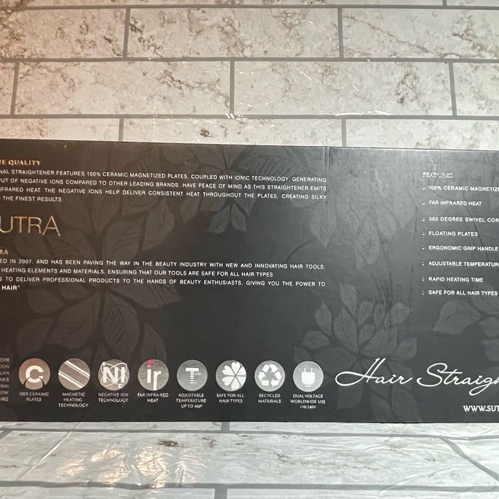 Sutra Beauty Zebra Ceramic Flat Iron Hair Straightener Ltd Magnetic Plates NWT - Picture 5 of 6